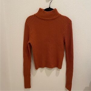 Levi’s Ribbed Knit Mock Neck Sweater XS Rust / Burnt Orange